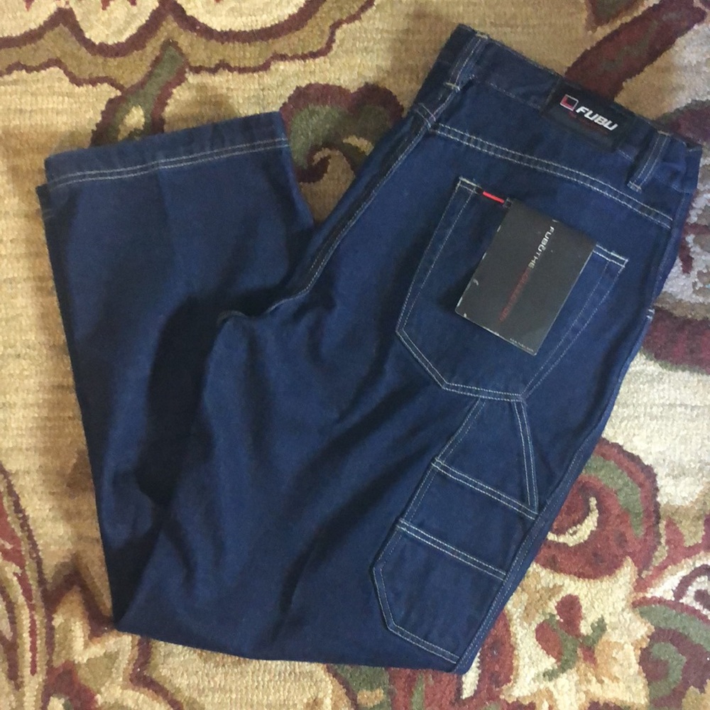 ❌sold❌Vintage 90’s FUBU The Collection Carpenter Jeans sz 40 XL 34 Deadstock NEW - Picture 7 of 16